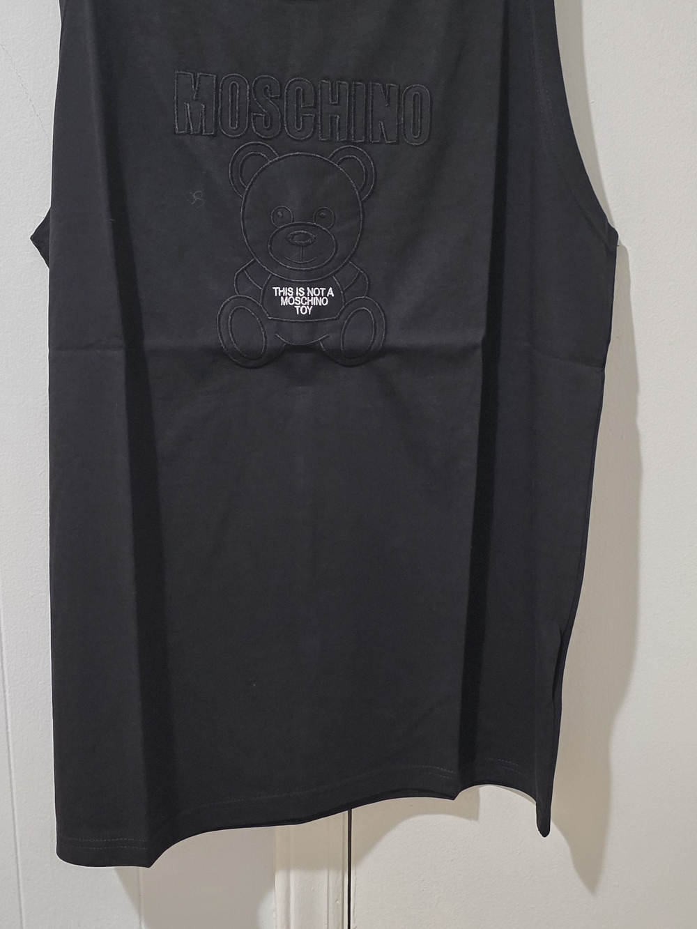 Moschino Black Embossed Teddy Sleeveless Top